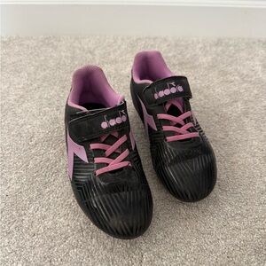 Diadora Black and Pink Athletic Shoes soccer cleats size 13